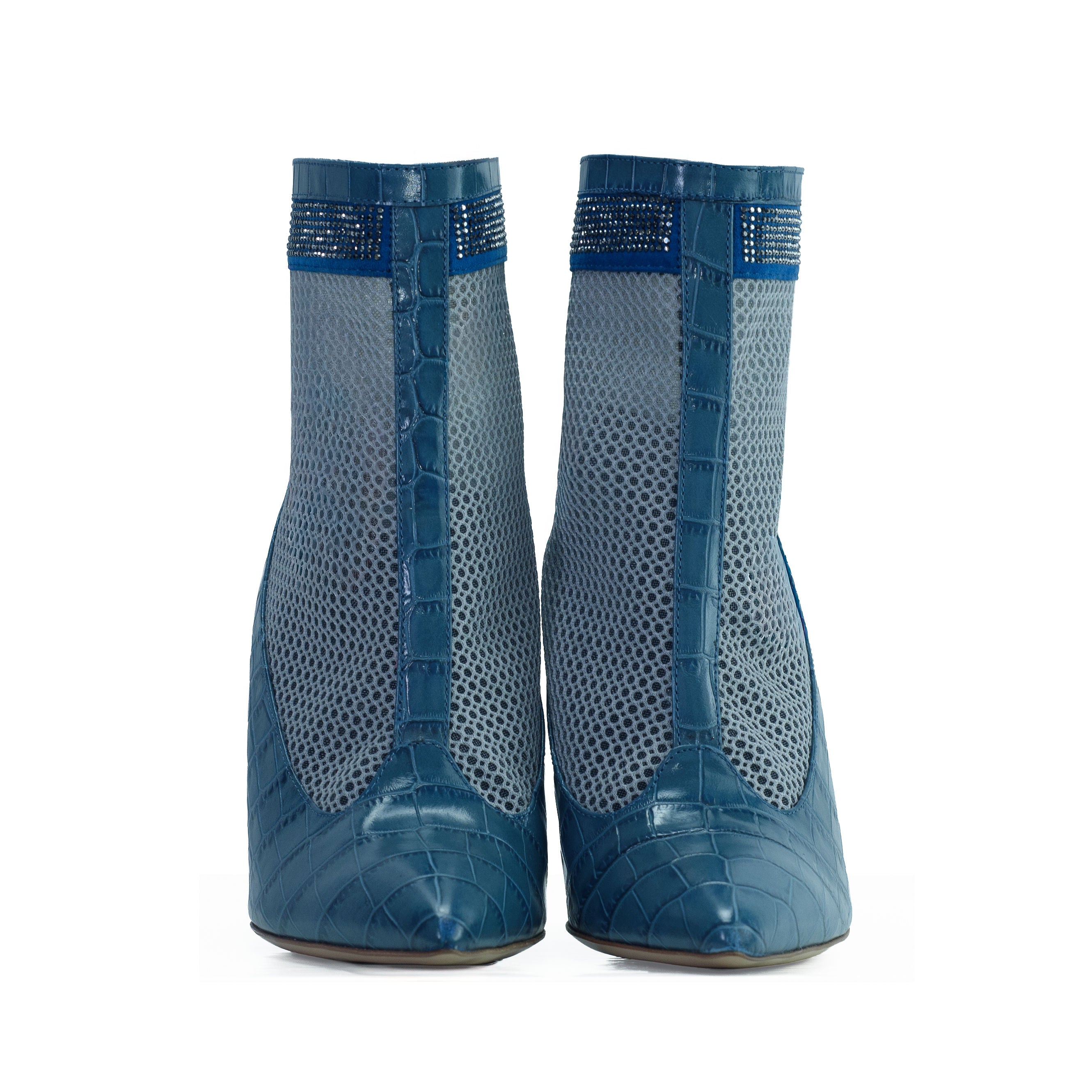 Valentina Croc Set in Shadow Blue