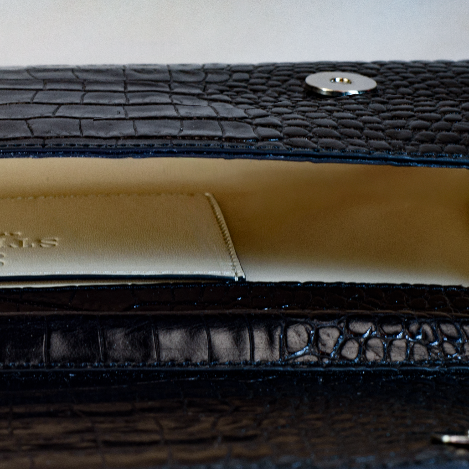 Valentina Croc Clutch in Black