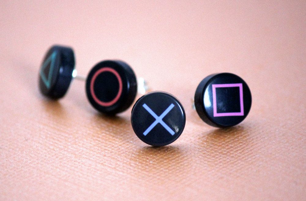 Playstation Button Earrings