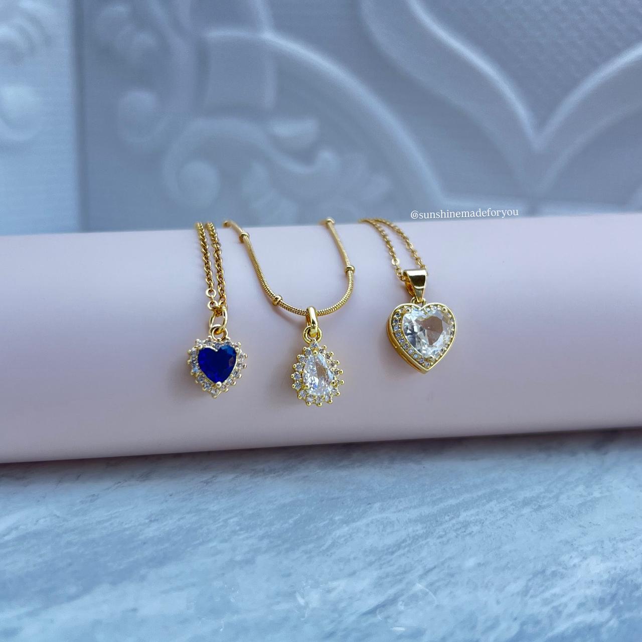 COLLARES DE GOTA Y CORAZON