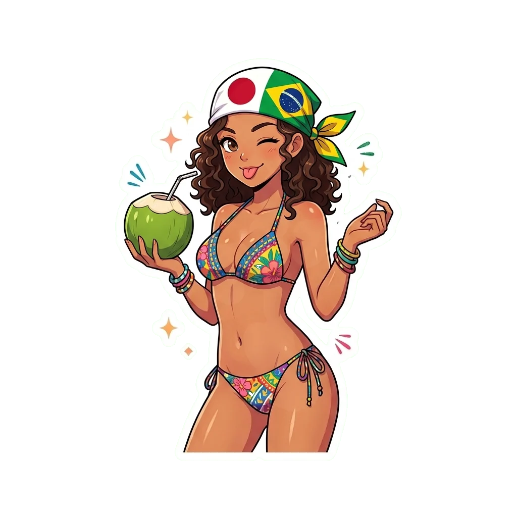 Anime Girl Japan Brazil Sticker | Bikini Girl