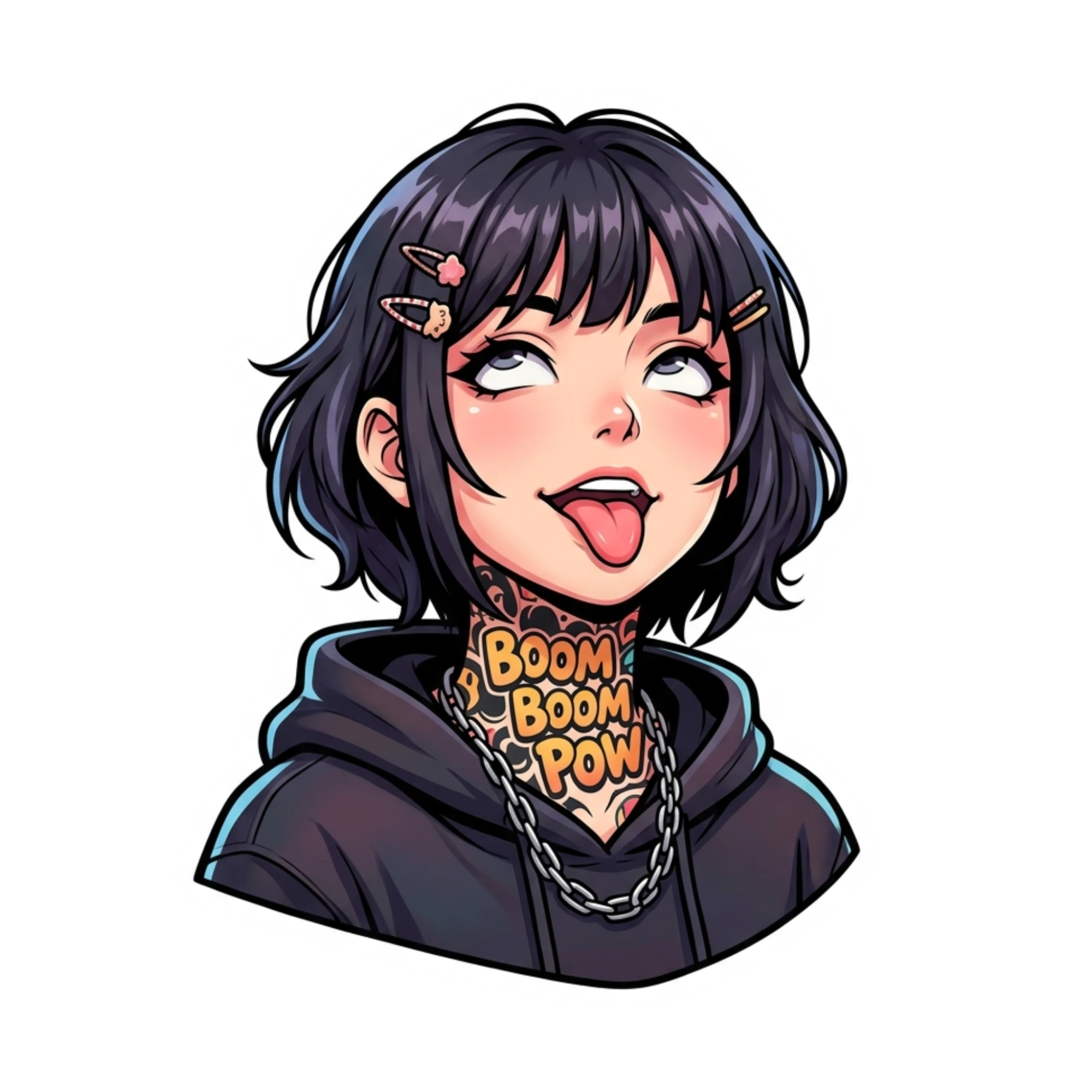 Anime Tattoo Girl Ahegao Face | Gamer Laptop Decal