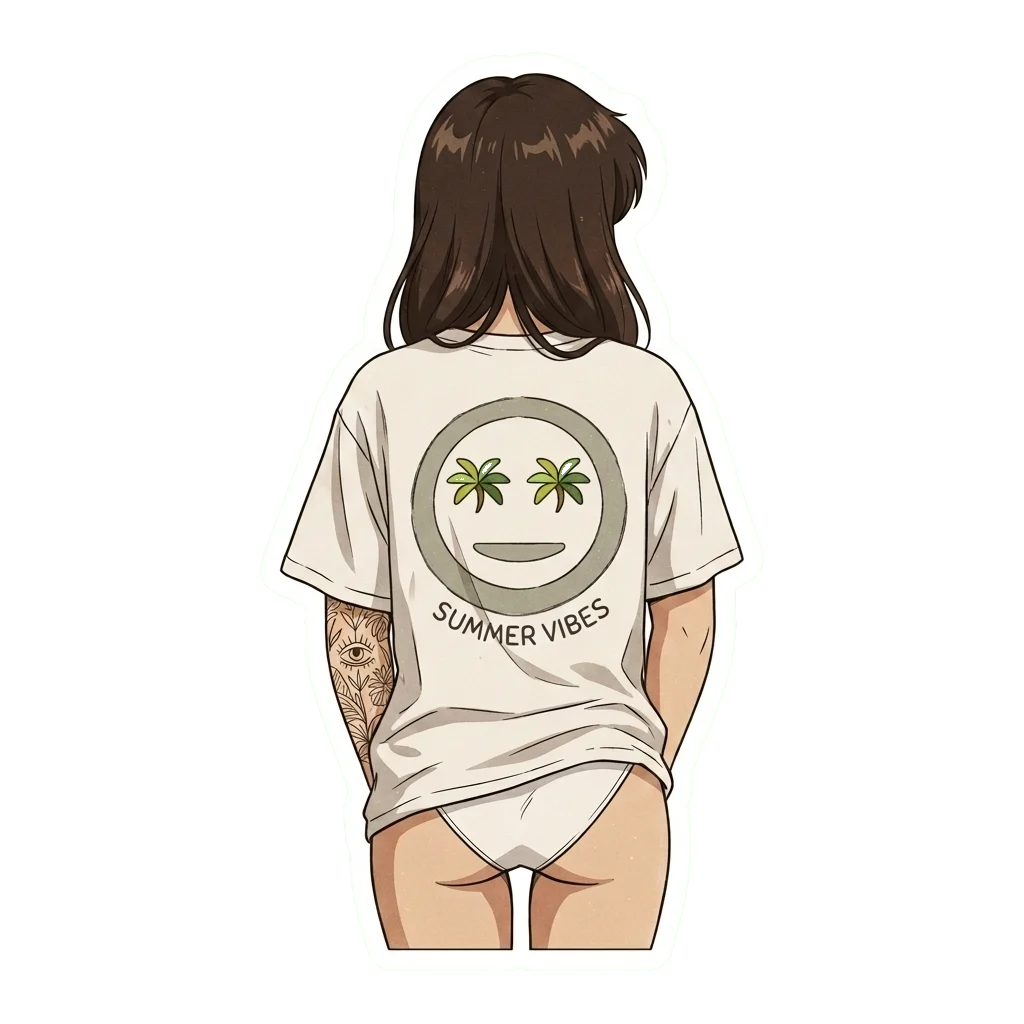 Anime Girl from behind - sticker