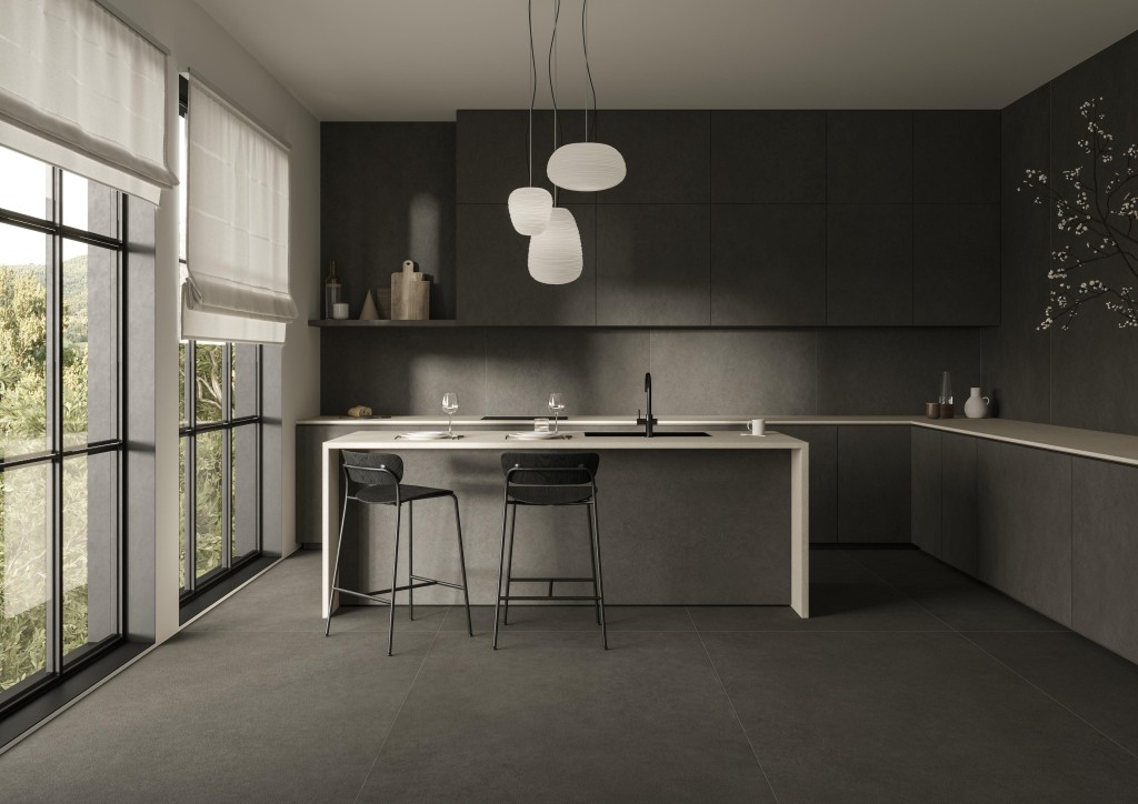 Đá nung kết khổ lớnIN-SIDE TERRA DI POMPEI 1200X3000 LAMINAM5 hạng mục ốp tường và kệ tủ phòng bếp