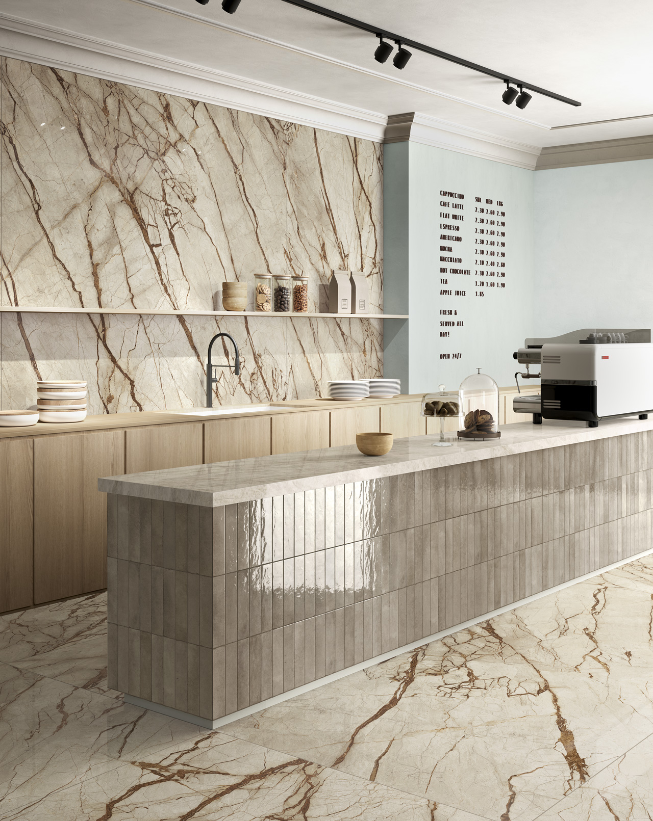 Ứng dụng GOLD RIVER POLISHED trong hạng mục ốp tường và lát sàn