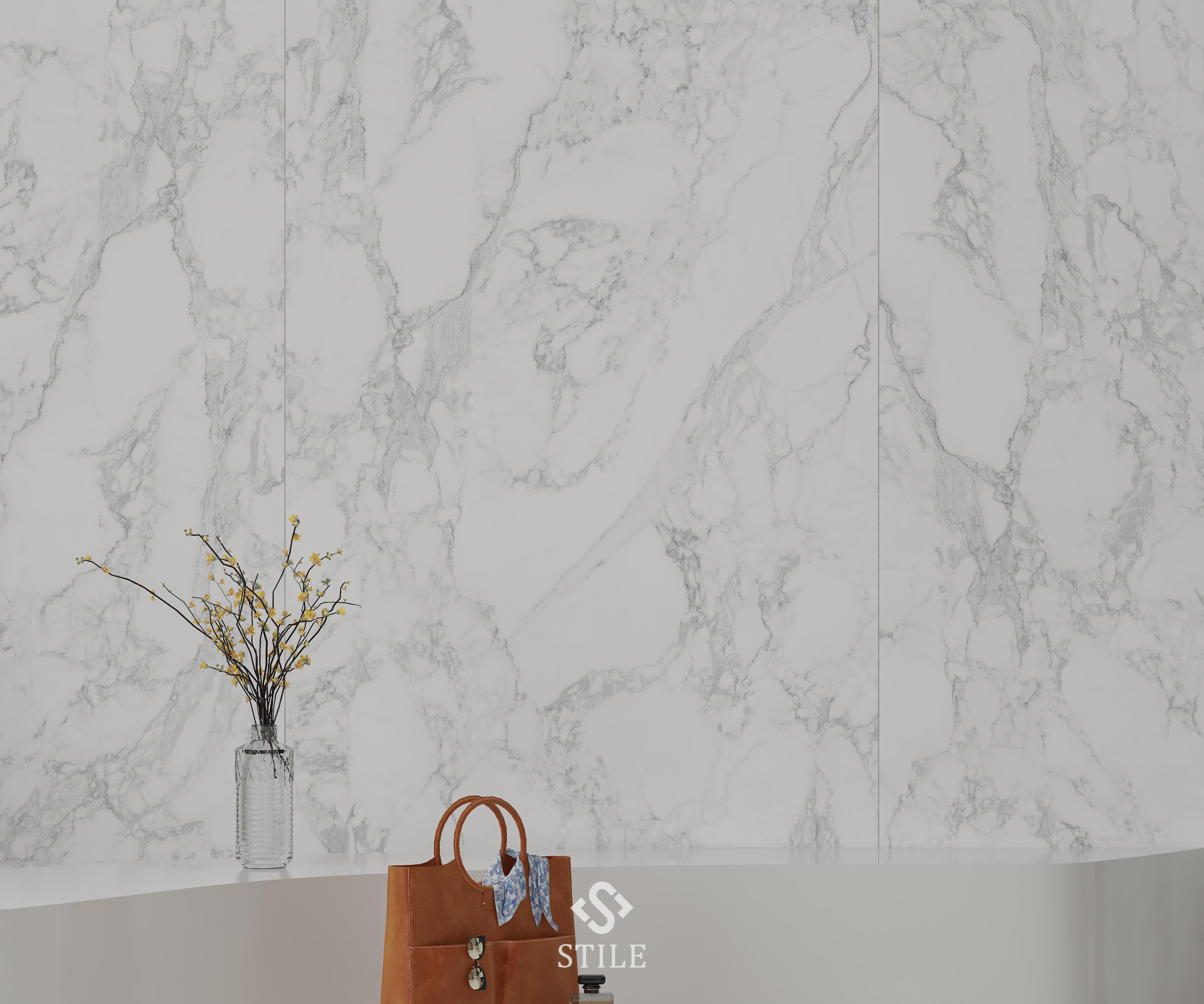 Gạch marble trắng vân mây