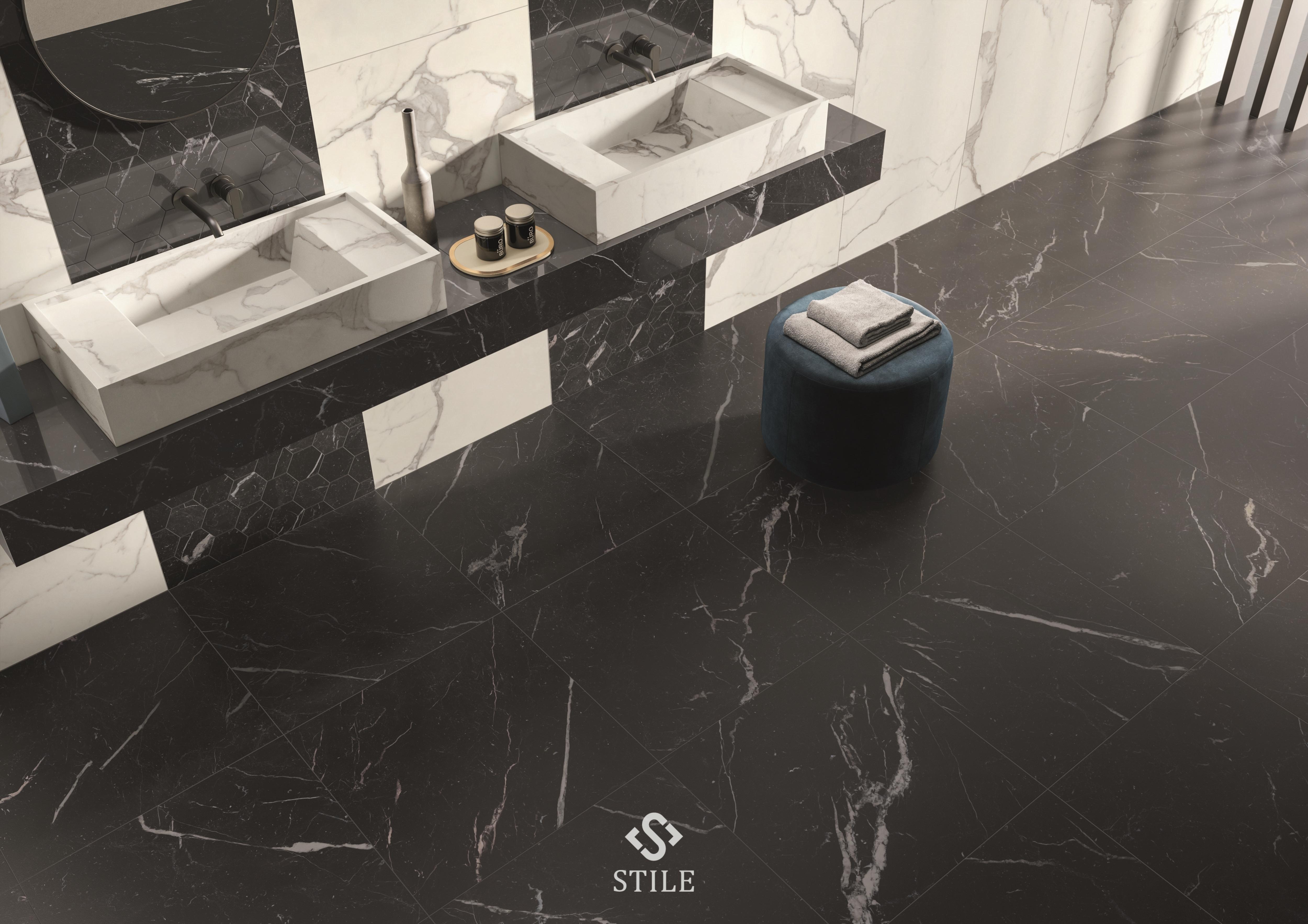 Gạch vân đá marble đen