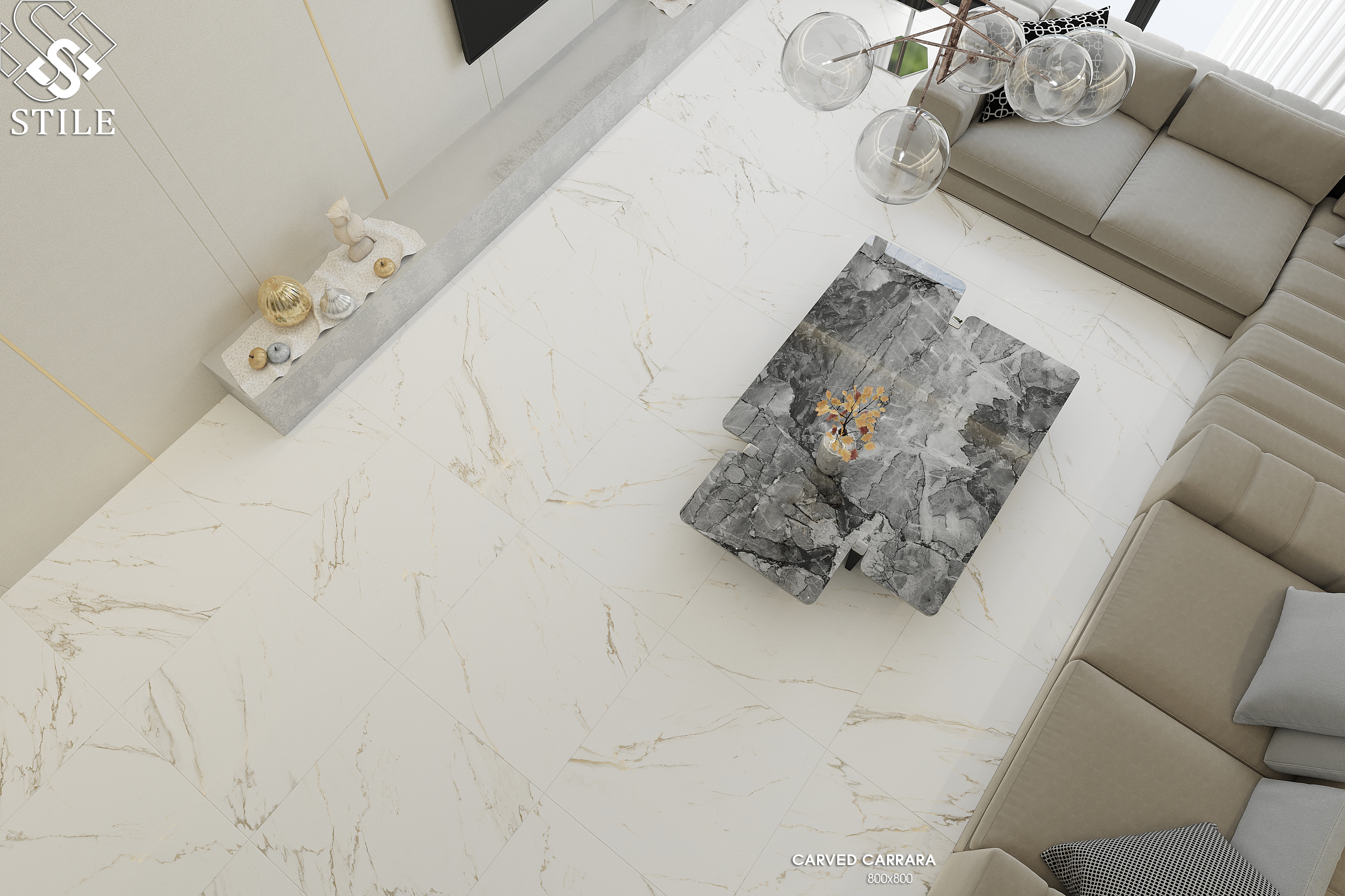 CARVED CARRARA - MATT 0808