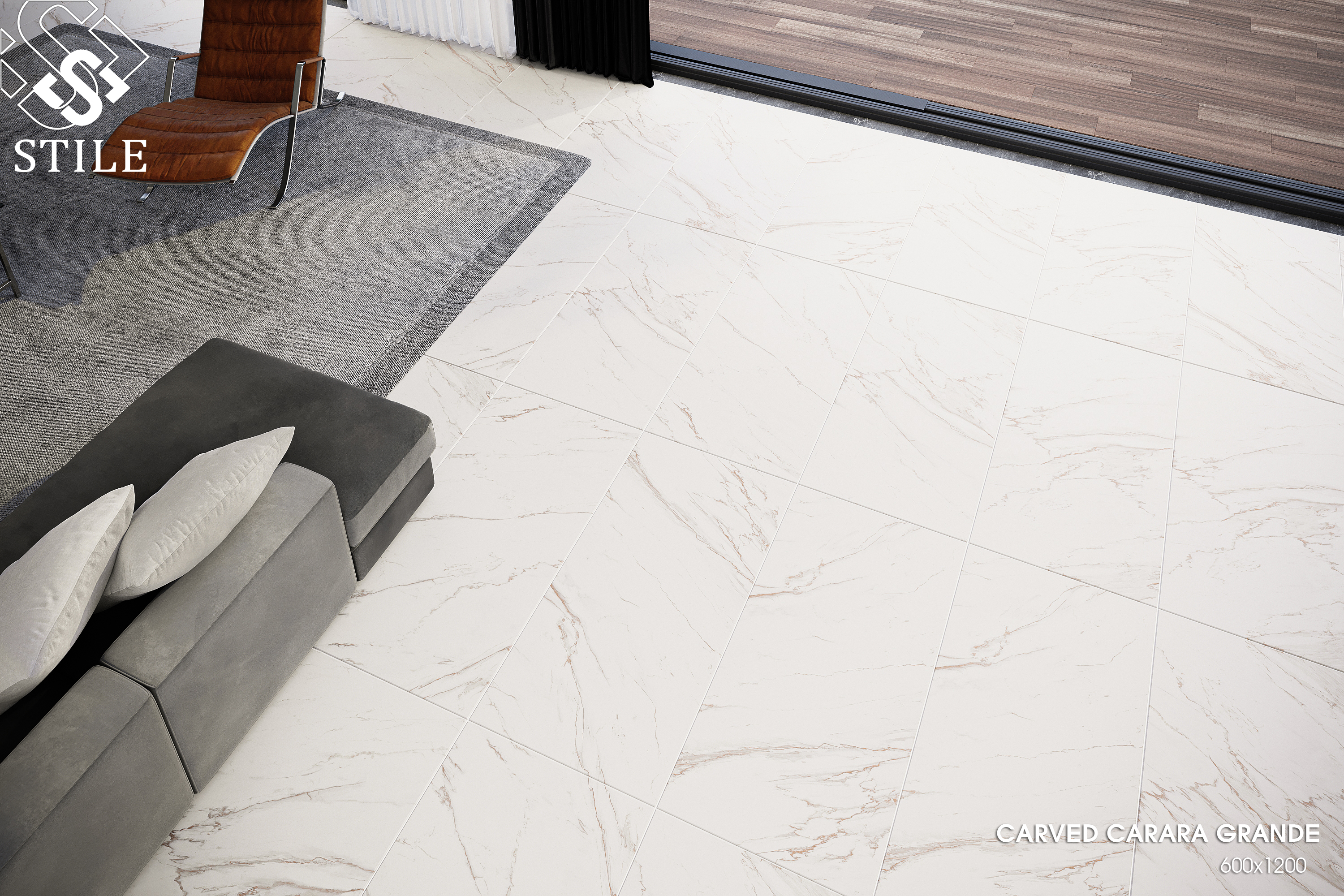 CARVED CARRARA GRANDE - CARVING MATT 0612