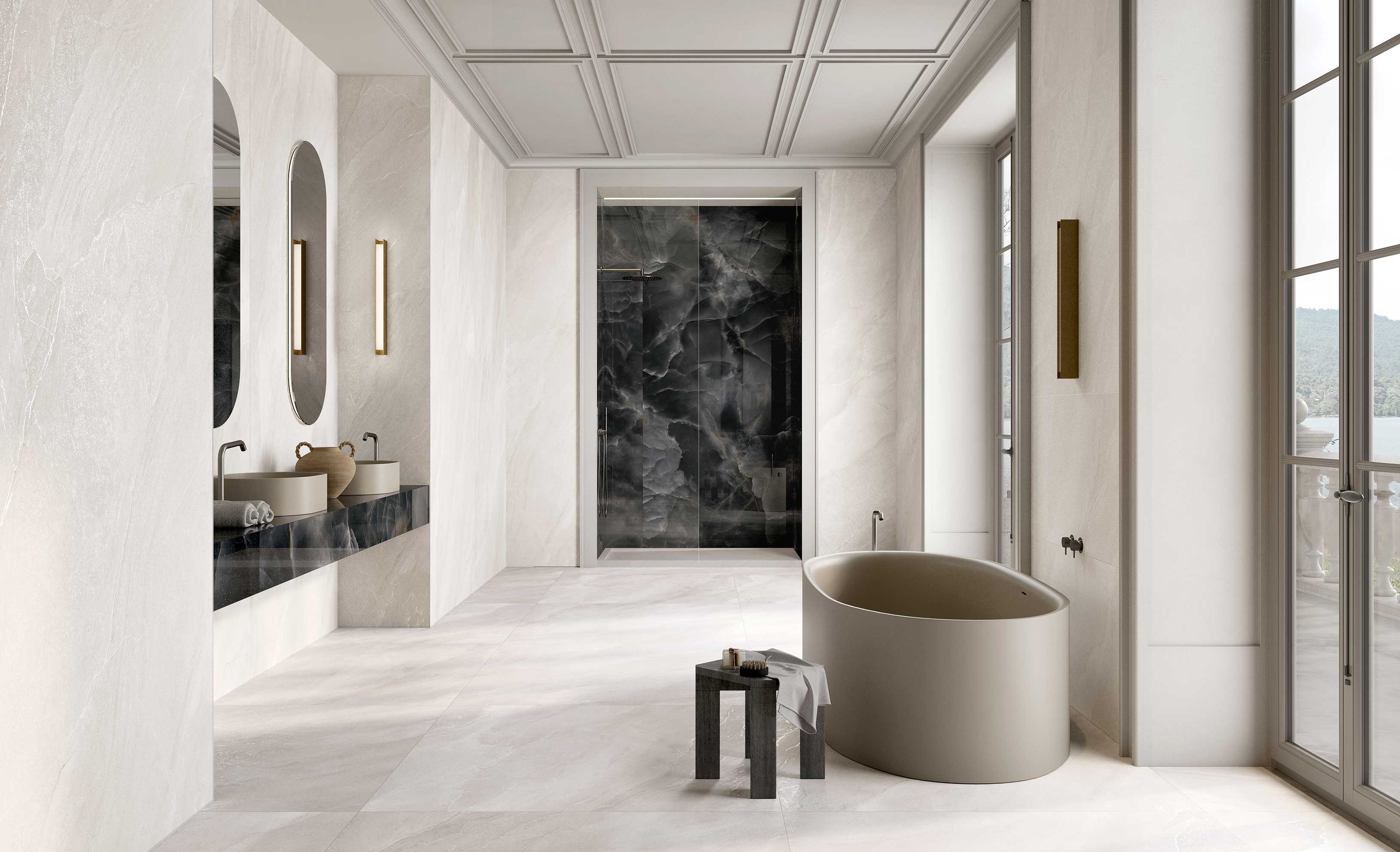 ONYX BLACK POLISHED CRYSTAL RET 120X278