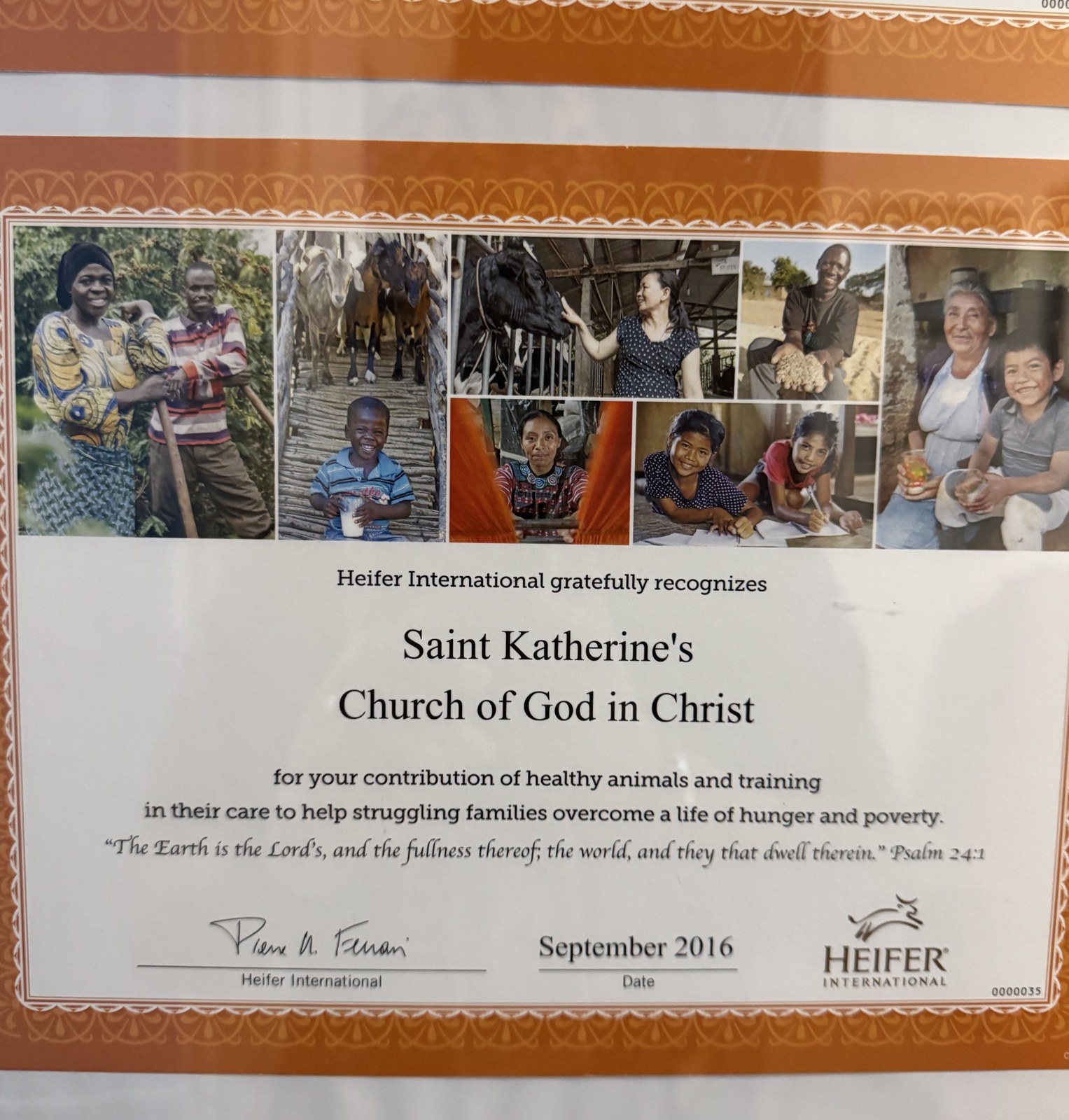 Certificate of recognition, September 2016
