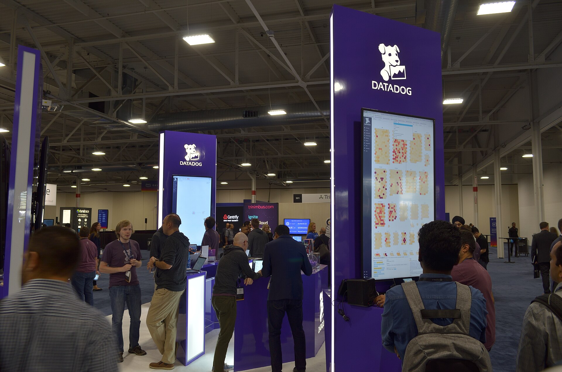 Datadog display at an AWS Toronto technology summit