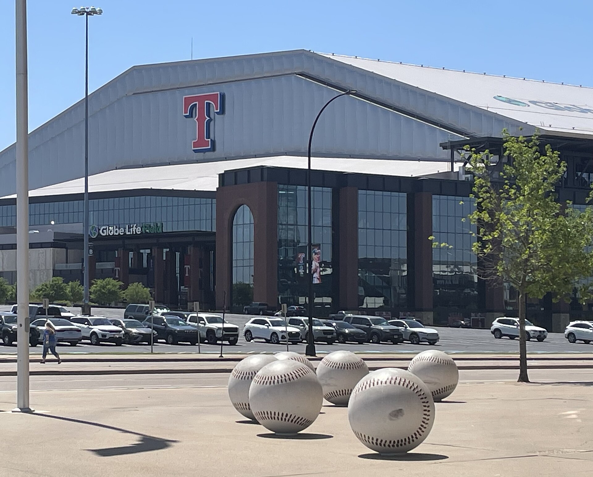 Globe Life Field exterior and name signage in Arlington