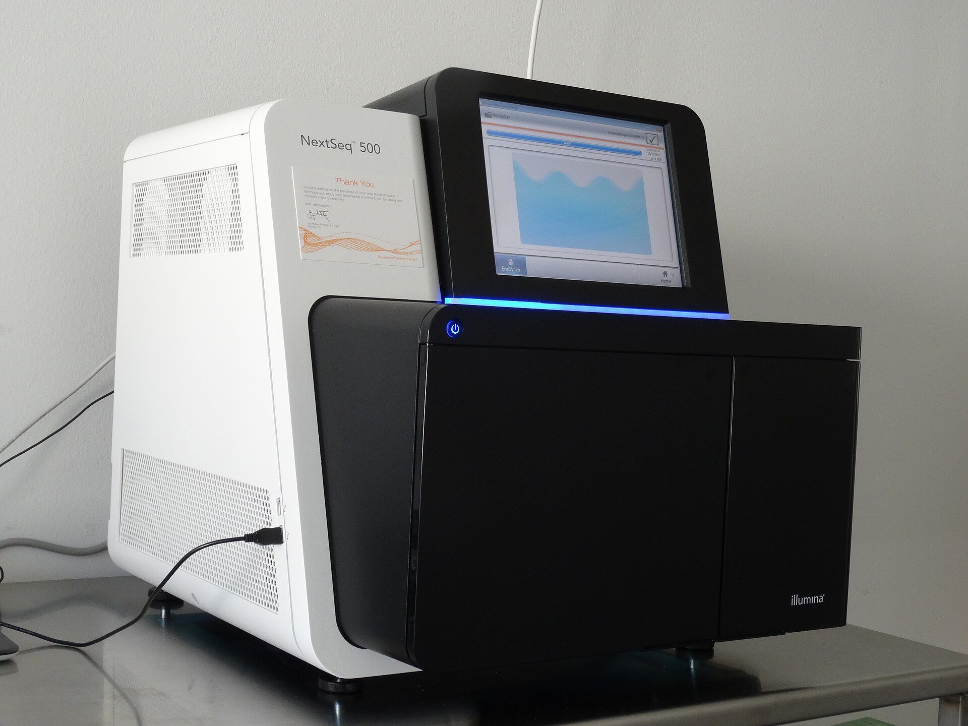 An Illumina NextSeq 500 DNA sequencing instrument