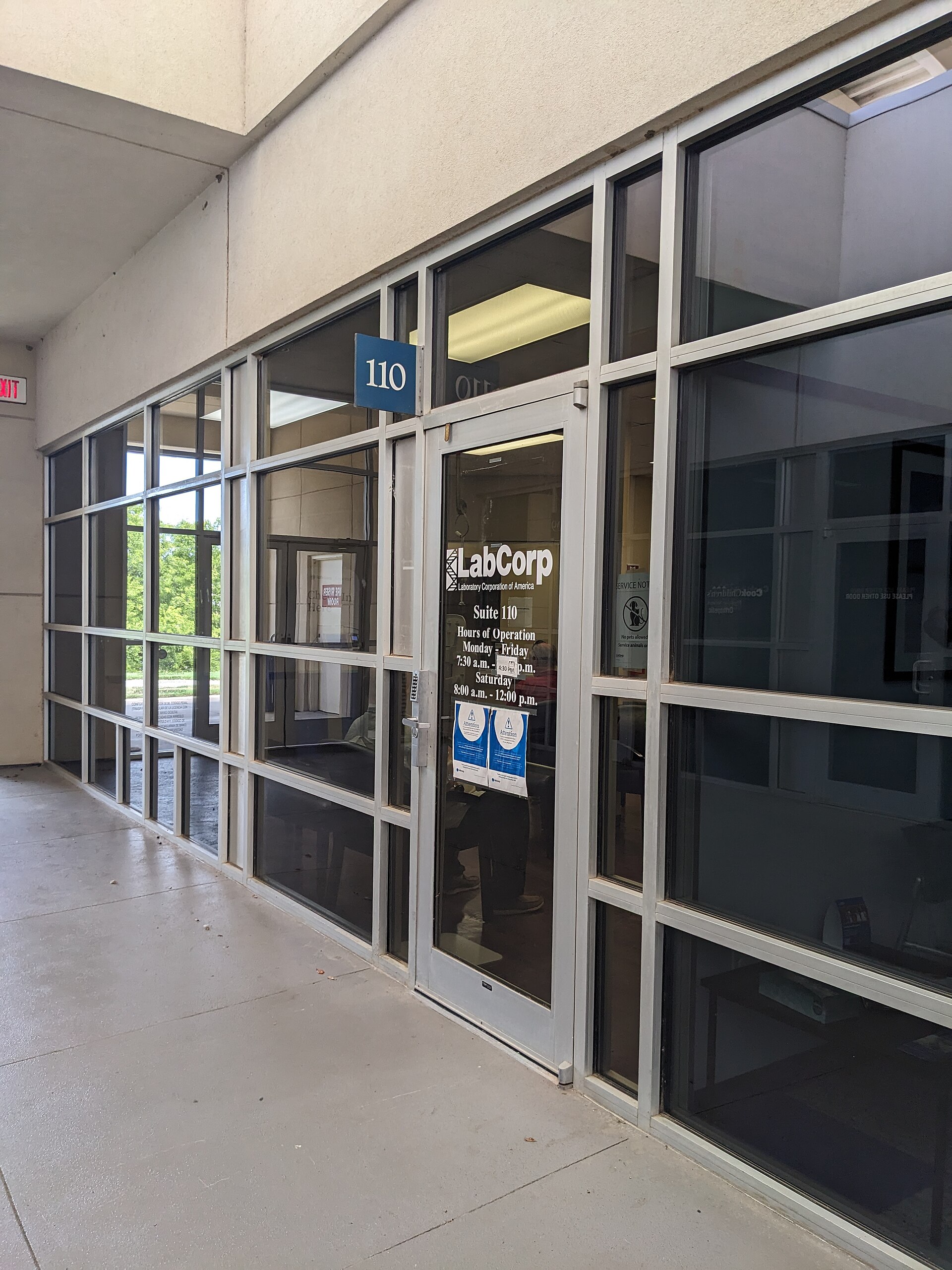 Entrance to a Labcorp testing location in Fort Worth, Texas