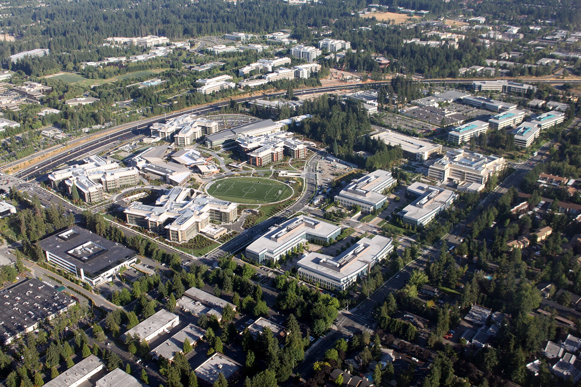 Aerial view of Microsoft’s West Campus in Redmond, Washington
