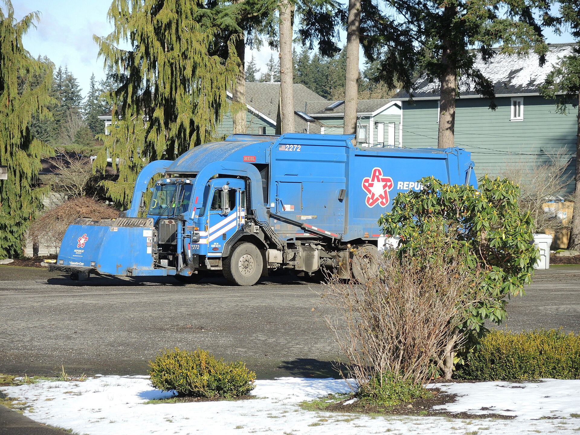 Republic Services garbage collection truck in Kent, Washington