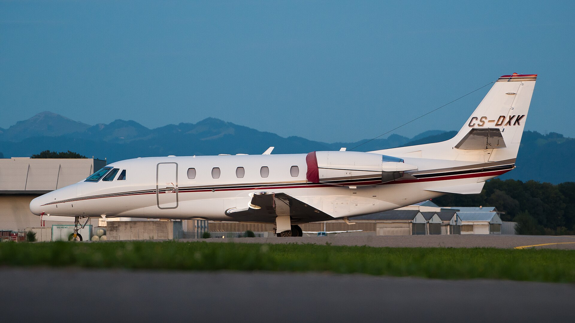 Cessna Citation XLS business jet at St. Gallen-Altenrhein Airport