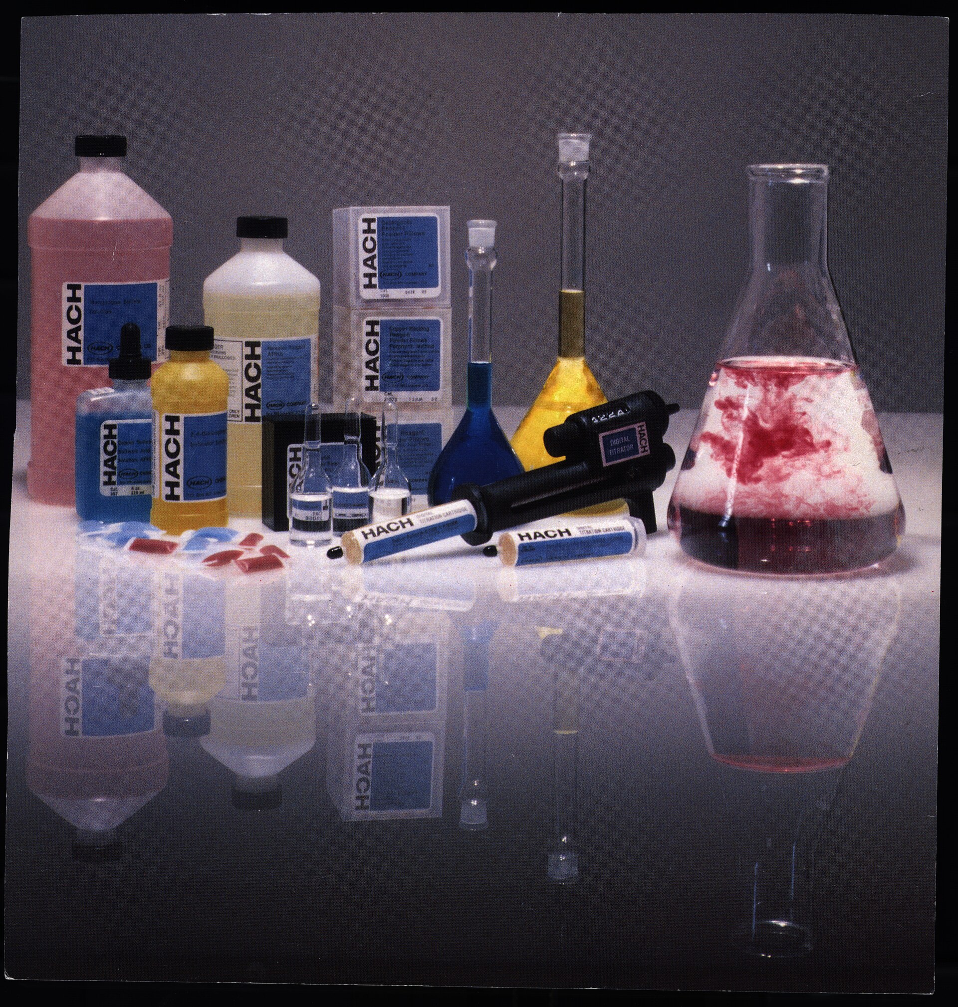 Water-quality testing equipment in an archive chemistry demonstration