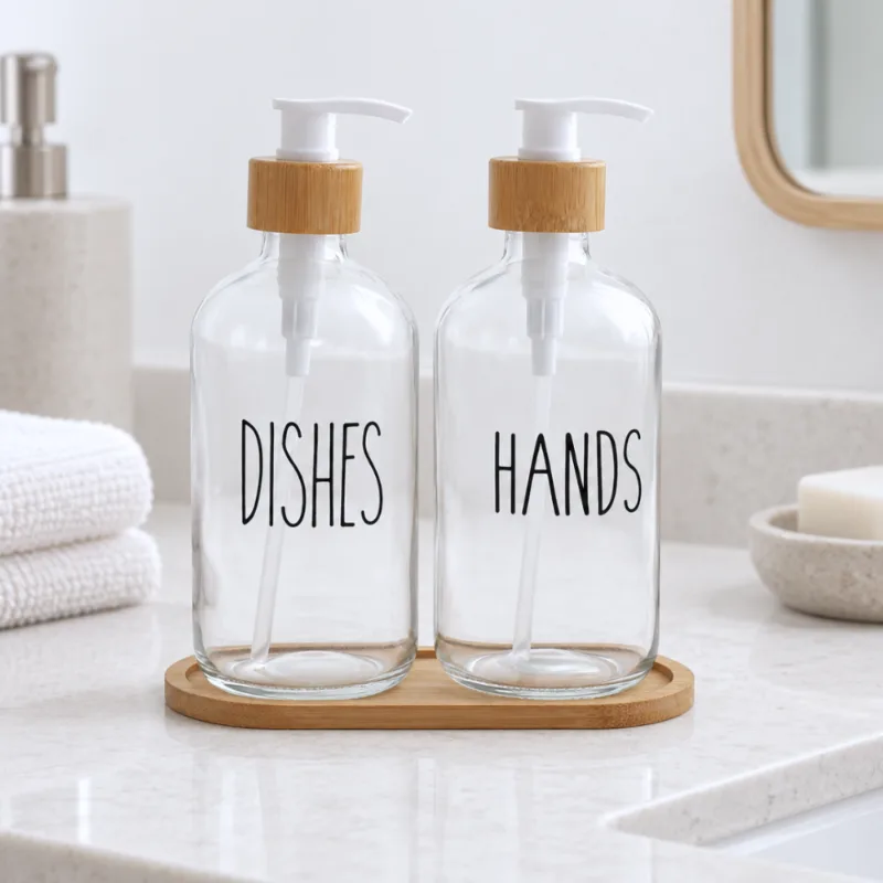 Set x2 Dispenser de vidrio + Bandeja