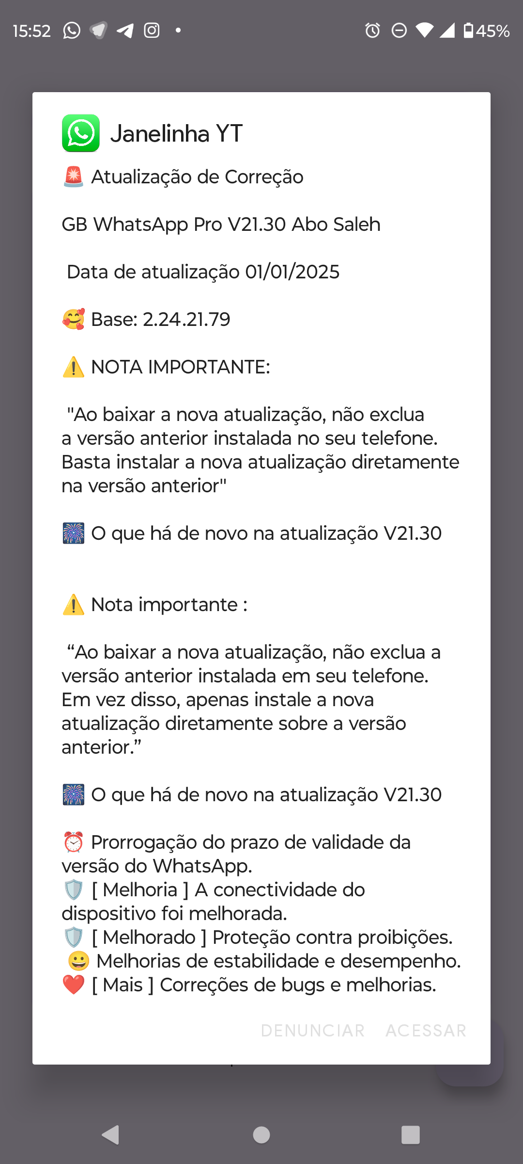 Whatsapp GB - Atualizações — Screenshot 3