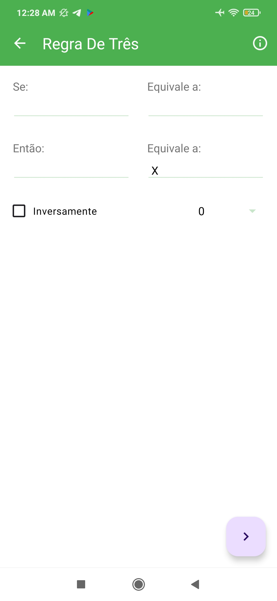 Regra de três — Screenshot 2