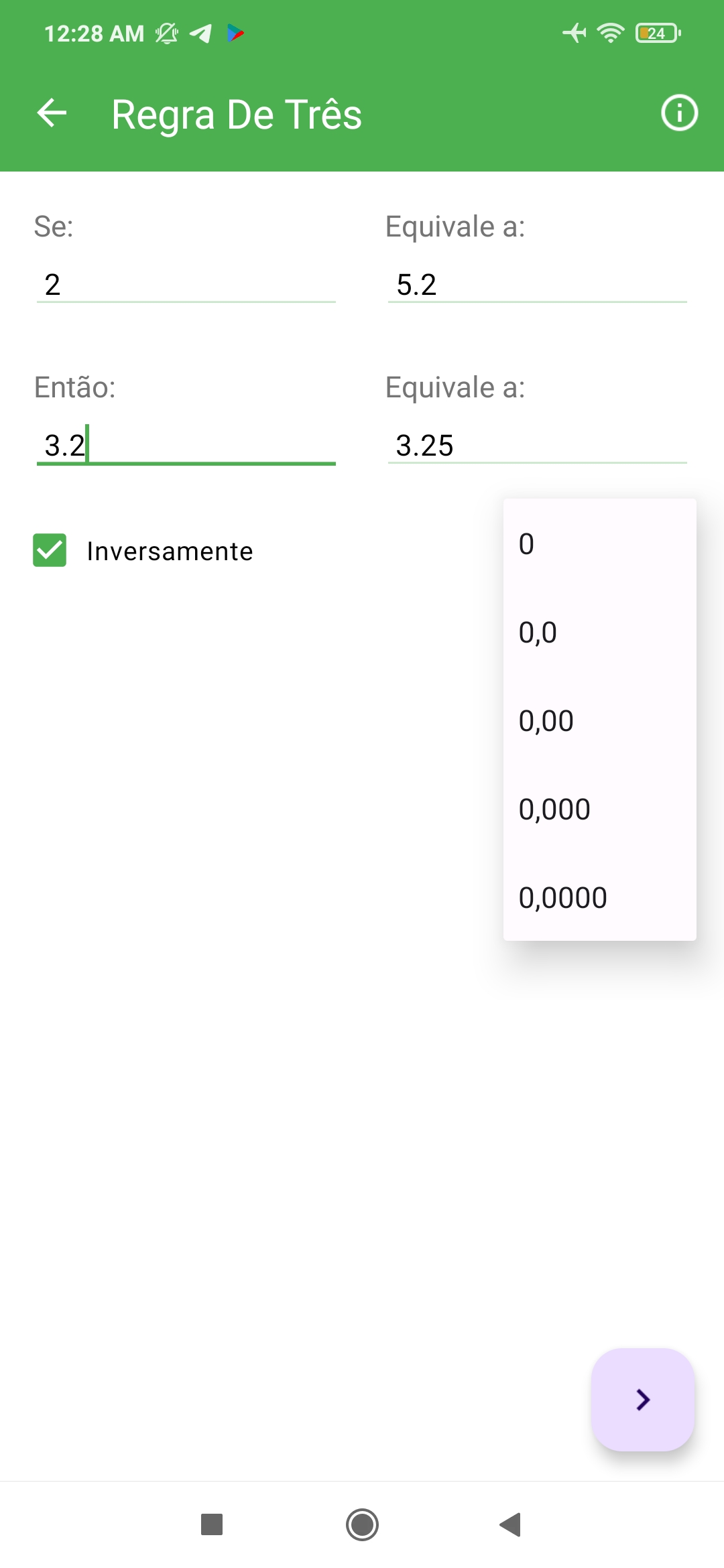 Regra de três — Screenshot 1