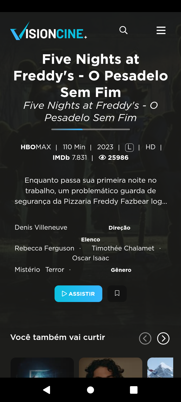 VisionCine App — Screenshot 1