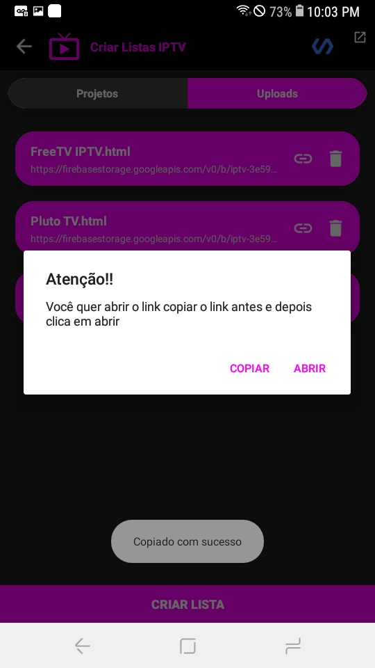 Criar Listas IPTV — Screenshot 2