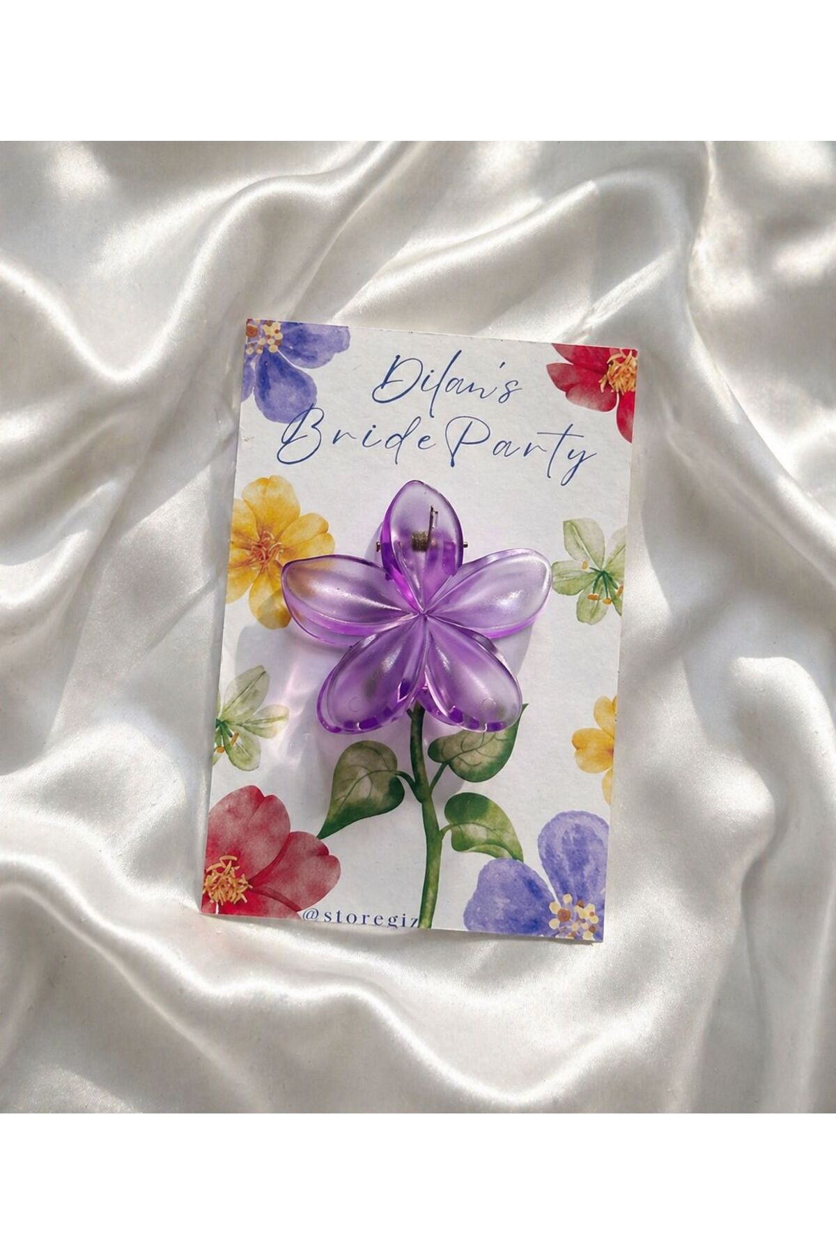 Mor Lotus Çiçek Tokası · 10 Adet