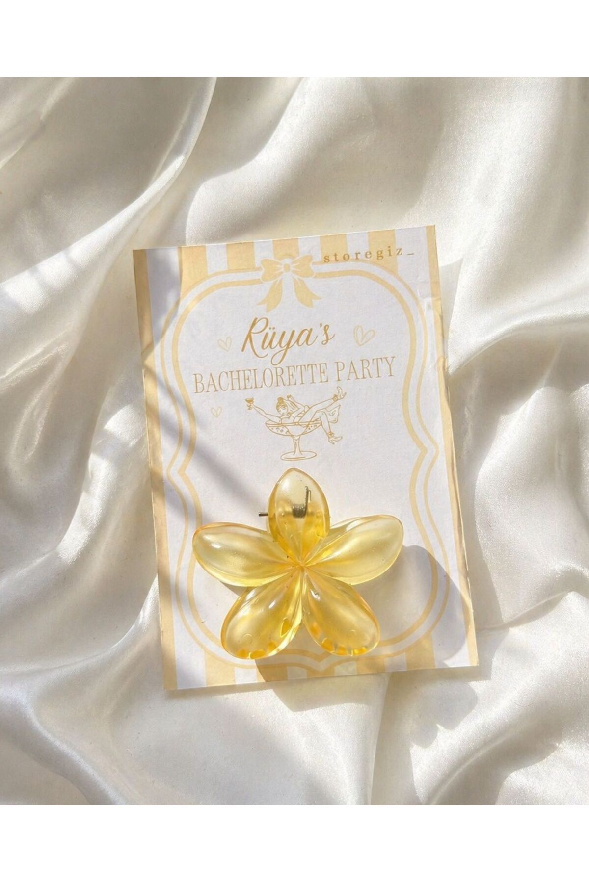 Sarı Lotus Çiçek Tokası · 10 Adet