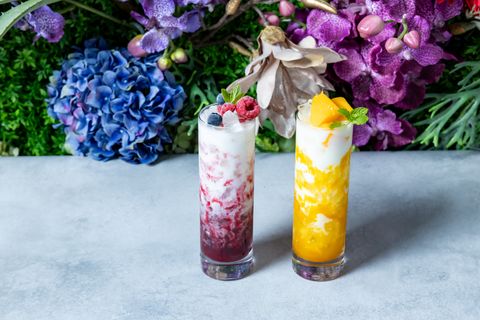 Acai Berry Lassi (left image)