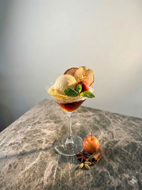 りんごと紅茶のパフェ