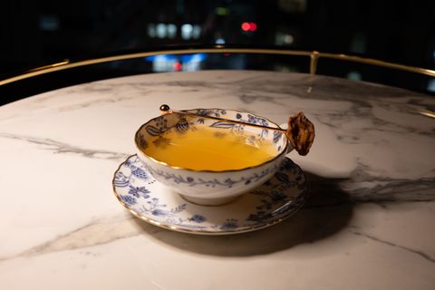 和歌山みかんと金木犀リキュール中国緑茶のホットカクテル