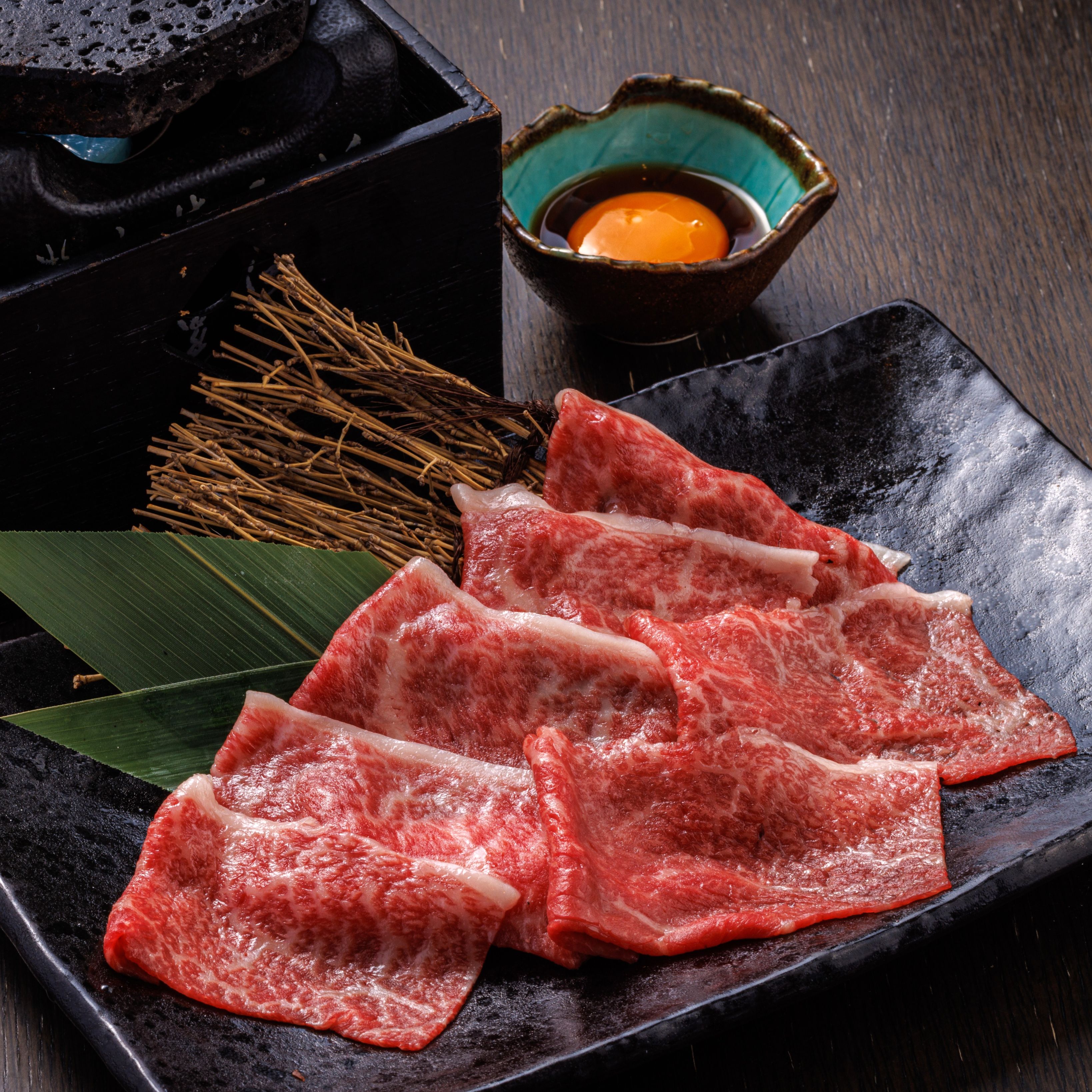 常陸牛の熔岩すき焼き 