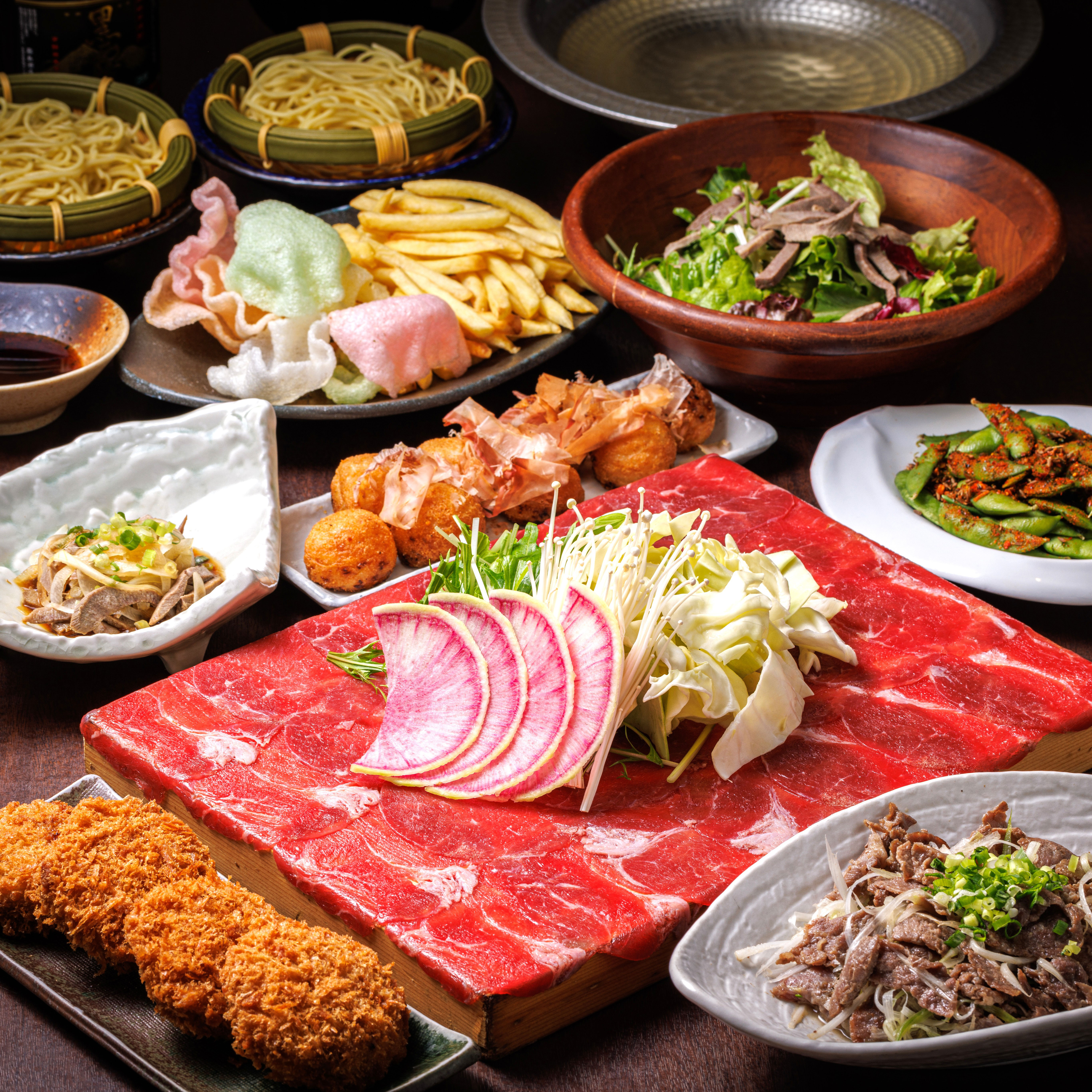 [牛たん三昧 牛タンしゃぶ付コース]10品4,500円【2時間スタンダード飲み放題付】		