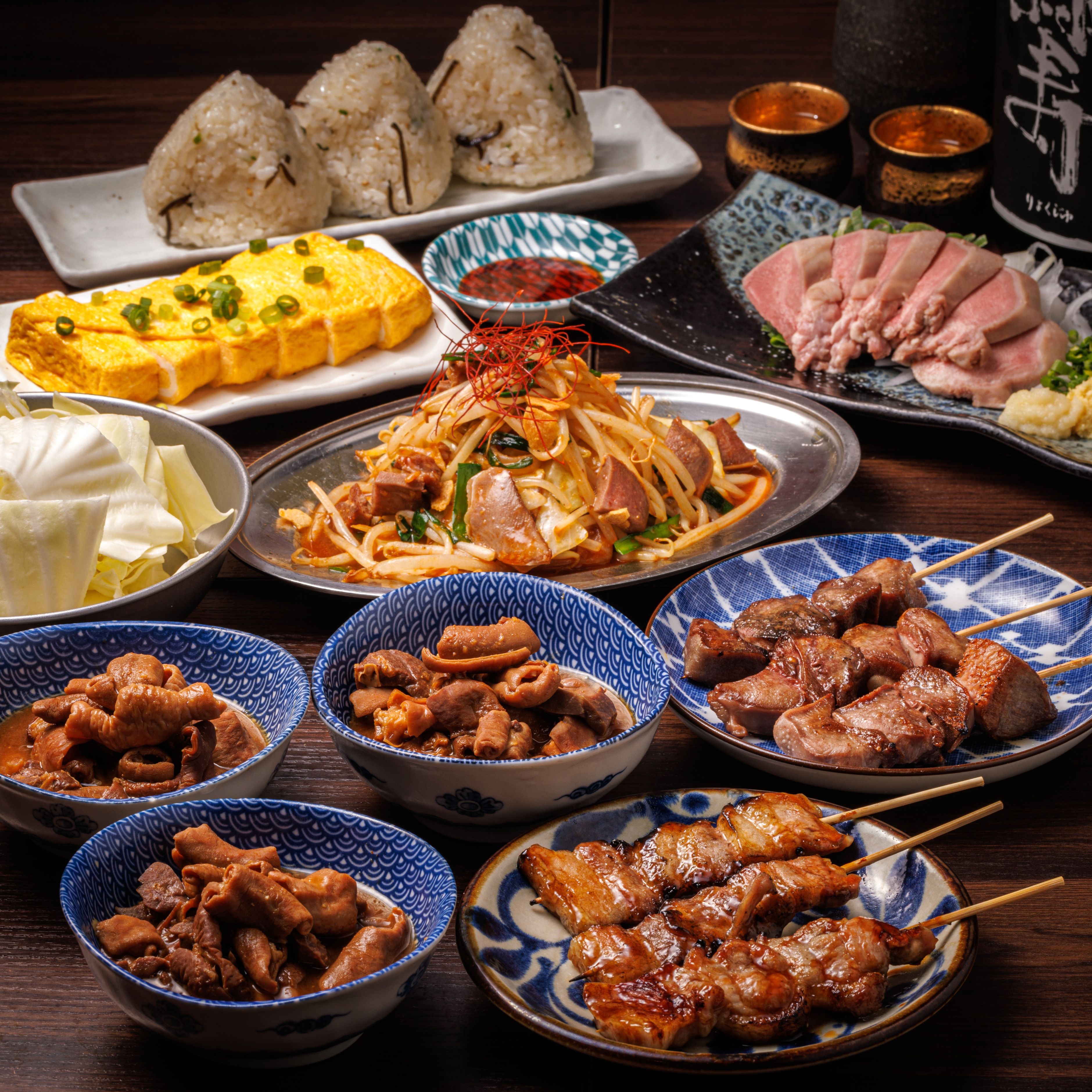 [五右衛門の宴会コース] 串焼きもつ煮など人気メニュー勢ぞろい！【2H飲放題】