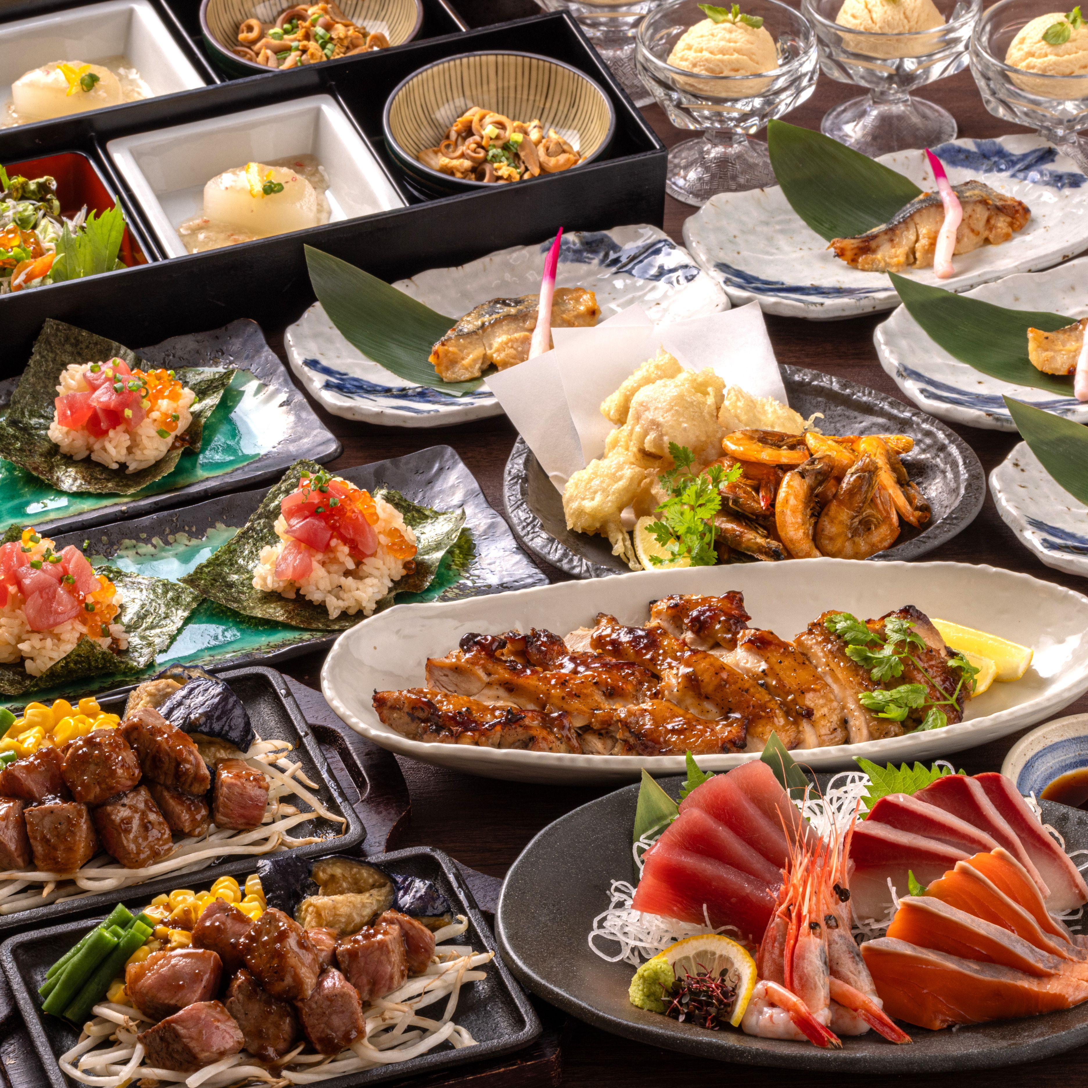 [和牛・海鮮盛付]11品6,000円【3時間制プレミアム飲み放題】