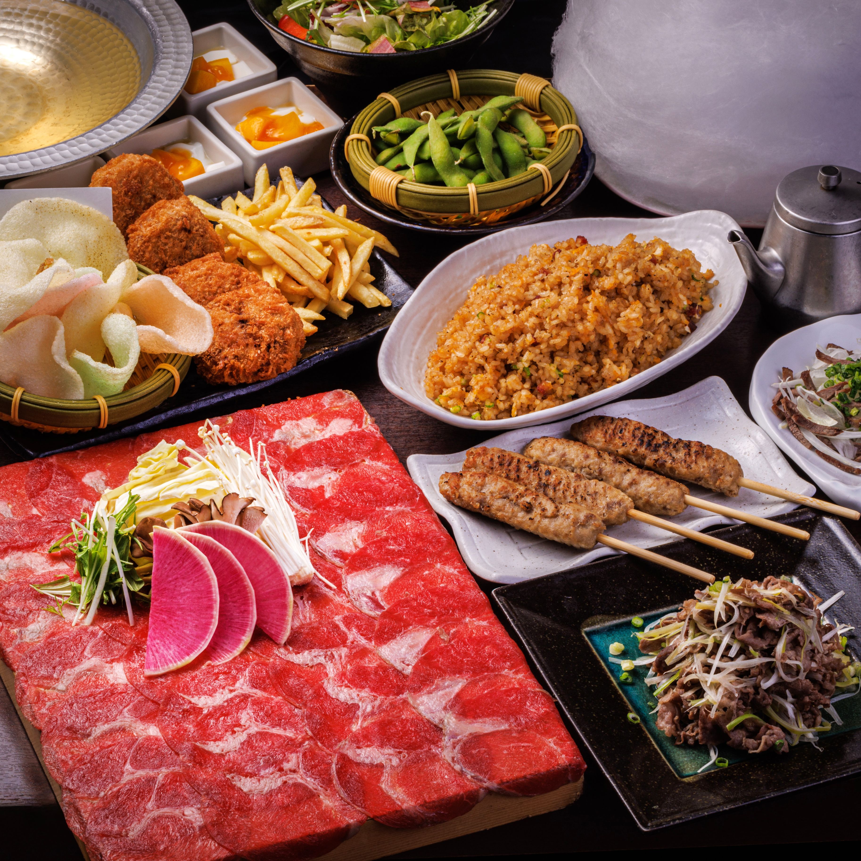 [牛タン×馬肉 牛タン板しゃぶ付コース]11品5,000円【2時間制スタンダード飲み放題】