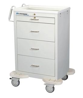 4 Drawer Medication Cart with Key Lock