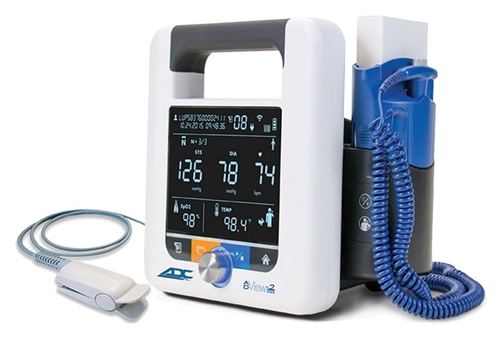 ADview 2 Monitor (Blood Pressure, Heart Rate, ChipOx Nellcor-compatible SpO2 & Temperature)