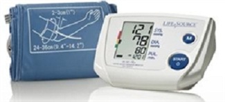 AnD LifeSource Digital Blood Pressure Monitors with SMALL Cuff, One Step Plus Memory w/AC Adapter