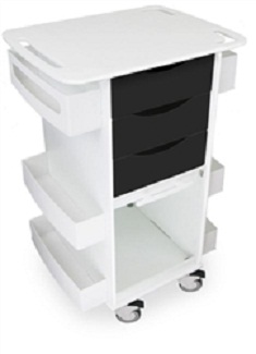 Black Polyethylene Medical Cart