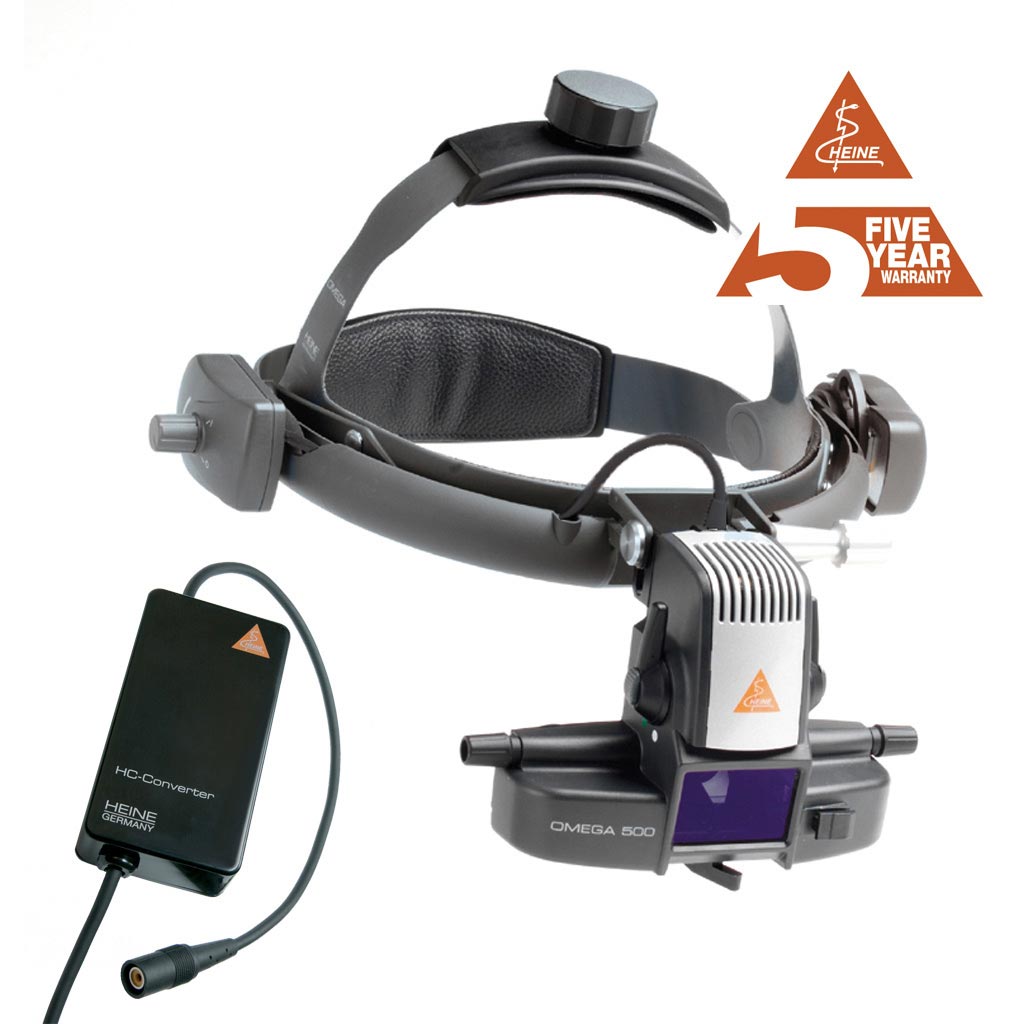 Heine Omega 500 LED Binocular Indirect Ophthalmoscope with Headband Rheostat
