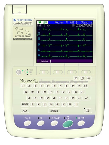 Nihon Kohden 1950KV CardiofaxVET Veterinary Interpretive ECG Machine