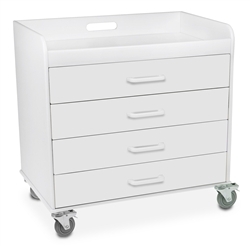 Polyethylene Extra Wide Compact Locking 4 Drawer Cart