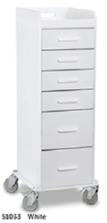 Polyethylene Tall Locking 6 Drawer Cart