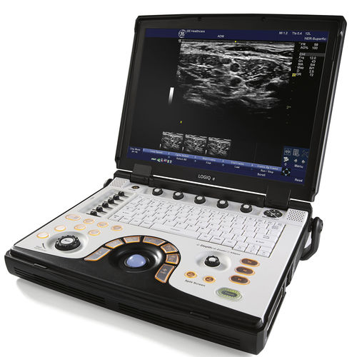 PORTABLE ULTRASOUND SYSTEM / FOR ANESTHETIC AND INTENSIVE CARE ULTRASOUND IMAGING / BUILT-IN CONSOLE LOGIQ™ E