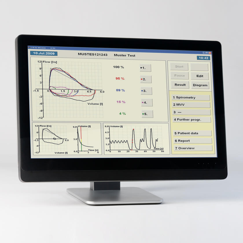 STAND-ALONE OR WITH DIAGNOSTIC SYSTEM  PC SPIROMETRY