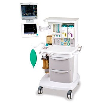 TROLLEY-MOUNTED ANESTHESIA WORKSTATION / WITH RESPIRATORY MONITORING 
